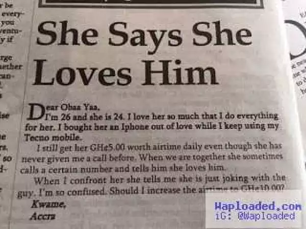 Should he increase the amount he gives his girlfriend for airtime? Please advise